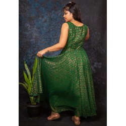 Green and Gold Maxi Dreess